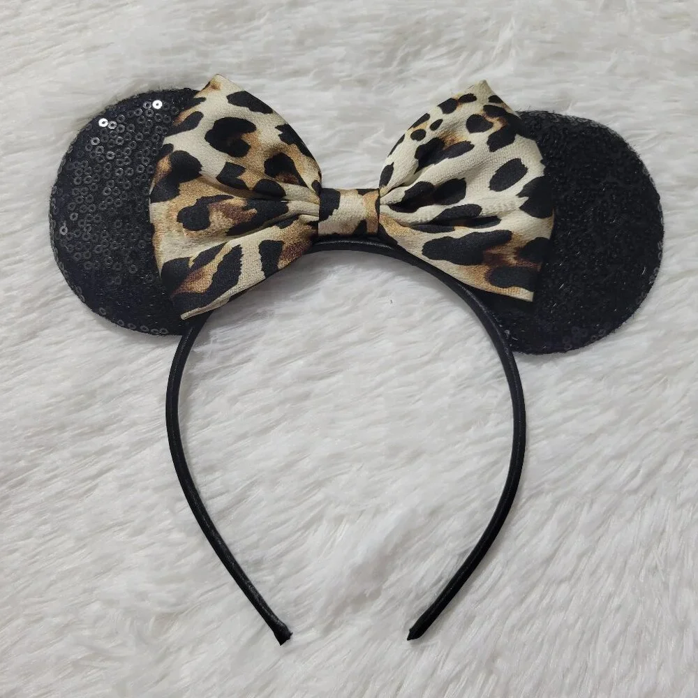Leopard Sequin Minnie Mouse Ears